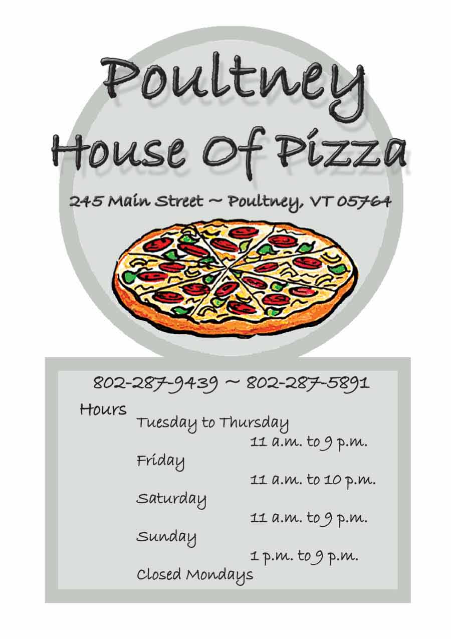 Poultney House of Pizza